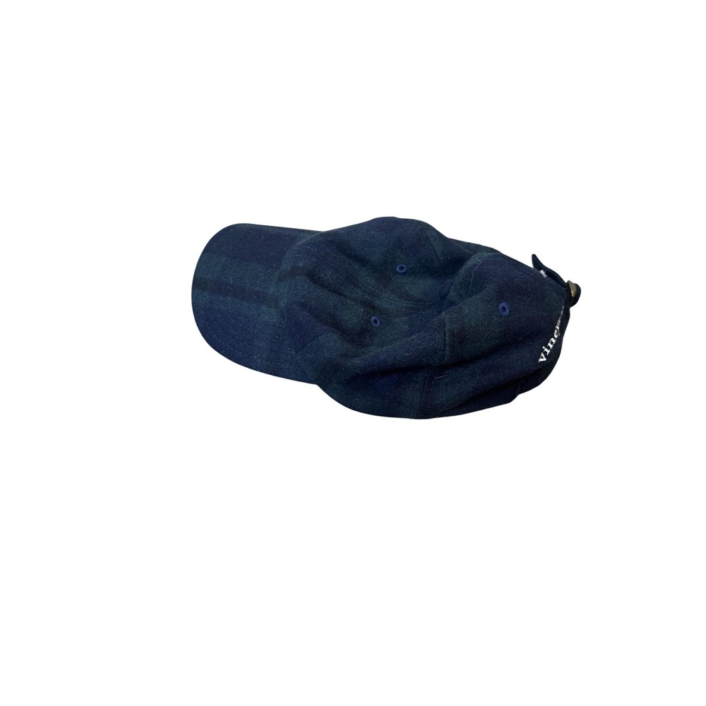 Vineyard Vines flannel Hat‎ Cap Strap Back Mens Navy Green Wool Blend  Tartan